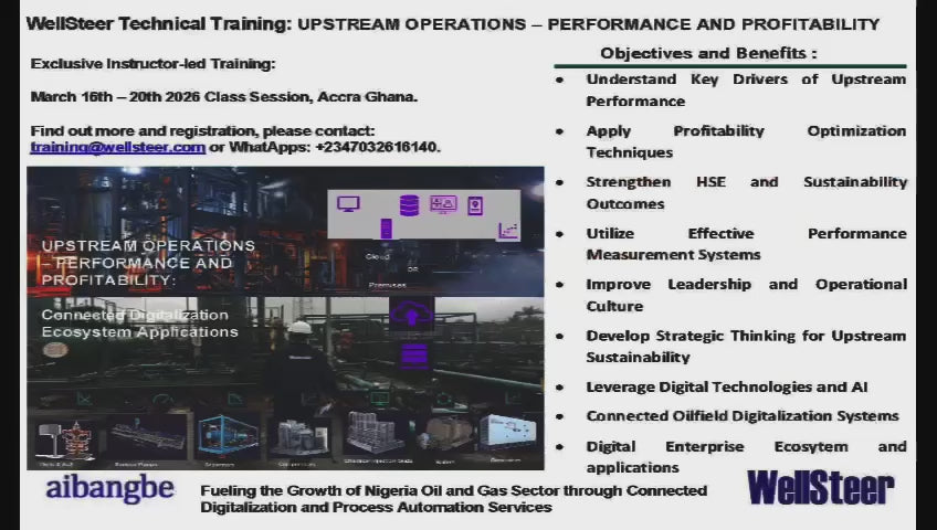 UPSTREAM OPERATIONS – PERFORMANCE AND PROFITABILITY TRAINING